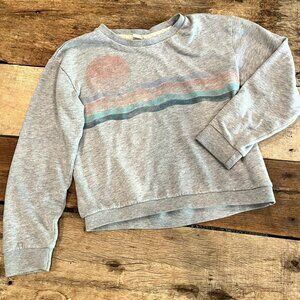 Roxy Girls Sunset Crop Sweatshirt Gray L 12